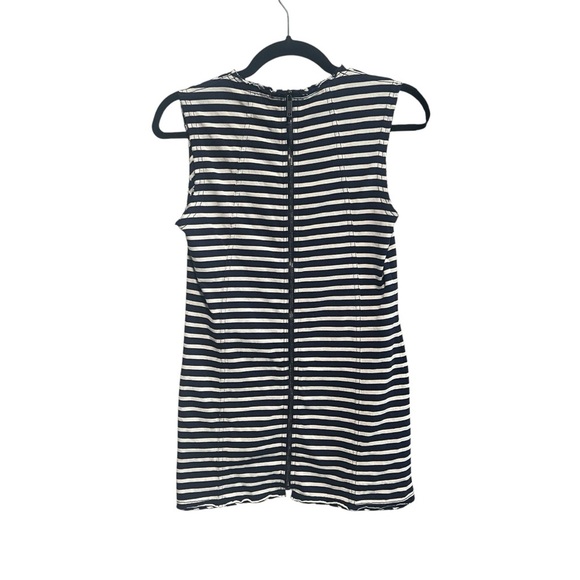 Derek Lam Navy White Striped Sleeveless Tunic length blouse Excellent Condition - Picture 3 of 5